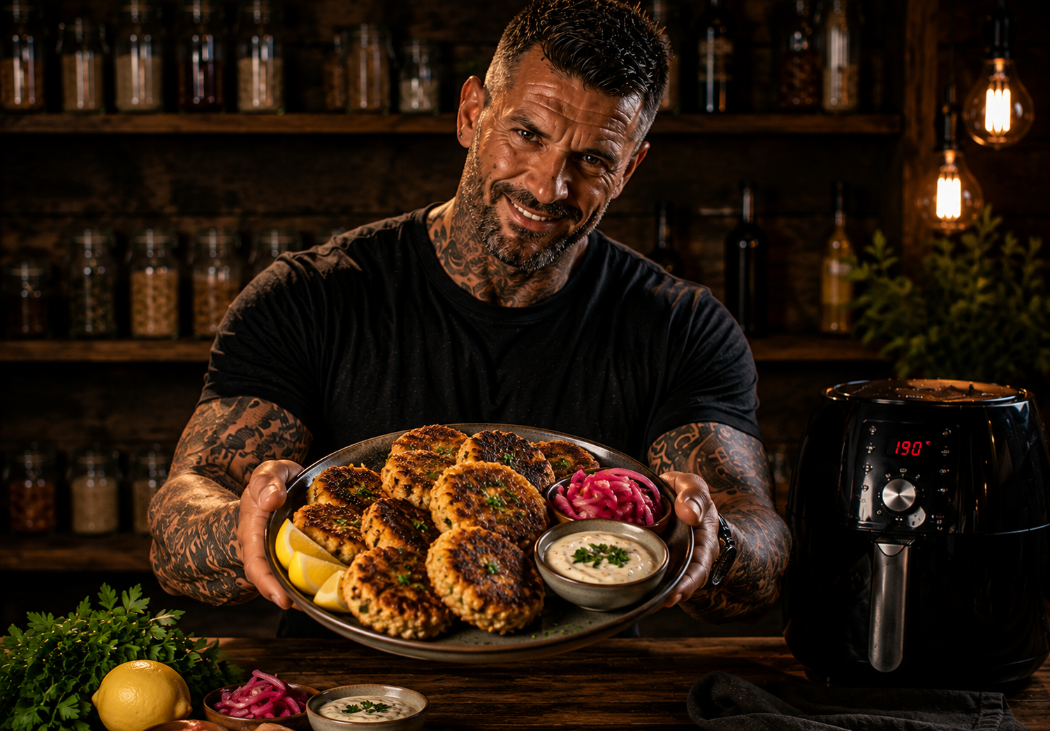 Air-Fryer German Smoked Mackerel Potato Cakes